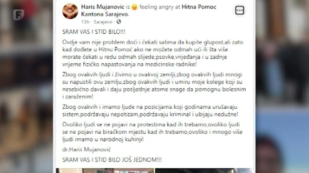 Doktor Mujanović: Sram vas i stid bilo!